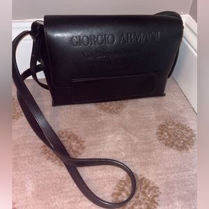 Giorgio Armani Black Leather Crossbody